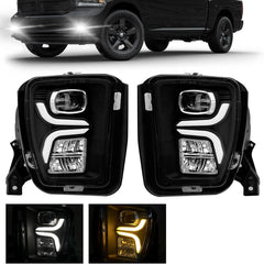 OKSIWA LED Fog Lights fit for 2013-2018 Dodge Ram 1500 Pickup 2019-2021 Ram 1500 Classic Pickup with Daytime Running Lights Turn Signal Light Bumper Driving Lamps 1 Pair of Fog Lamps-1