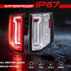 OKSIWA Transparent Sequential Full Led Tail Light Fit for 2011-2020 Dodge Grand Caravan & Ram C/V Starting Animated, Dynamic Turn Signal Lights, Reverse Lights, Brake Lights, Rear Lights Assembly-6