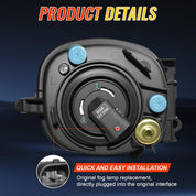 OKSIWA 2007-2009 Lexus ES350 Fog Lights Compatibility OEM,Lexus ES350 Fog Lights Enhanced Visibility for Safer Driving,Easy Installation,Chrome 1 Pair