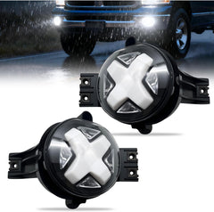 OKSIWA LED Fog Lights Compatible With 2002-2008 Dodge Ram 1500/2003-2009 Dodge Ram 2500 3500 Pickup Truck w/DRL Amber Turn Signals Fog Lights 1 Pair of Fog Lights Clear Lens-1