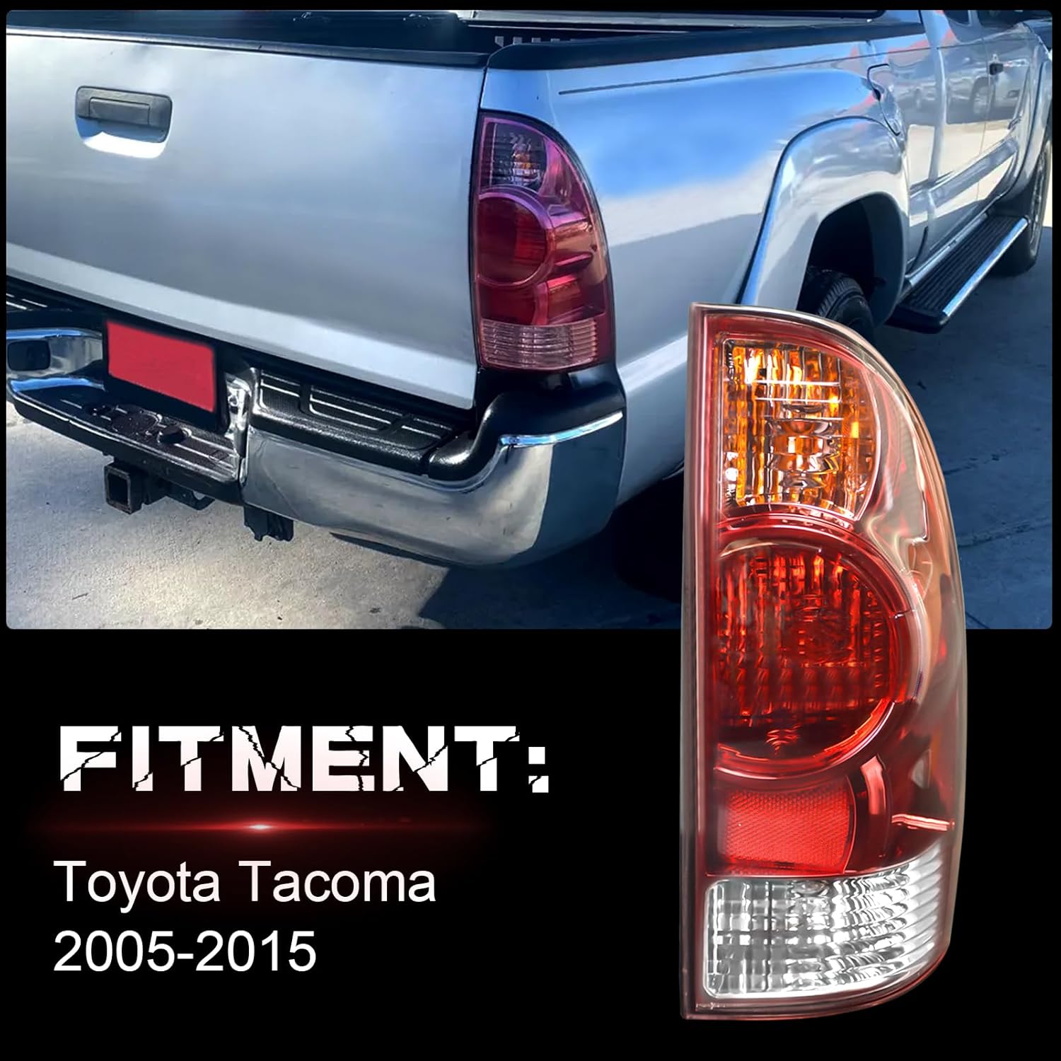OKSIWA Tail Light Housing for 2005-2015 Toyota Tacoma,Passenger Side Rear Tail light Replacement - Right Tail Lamp