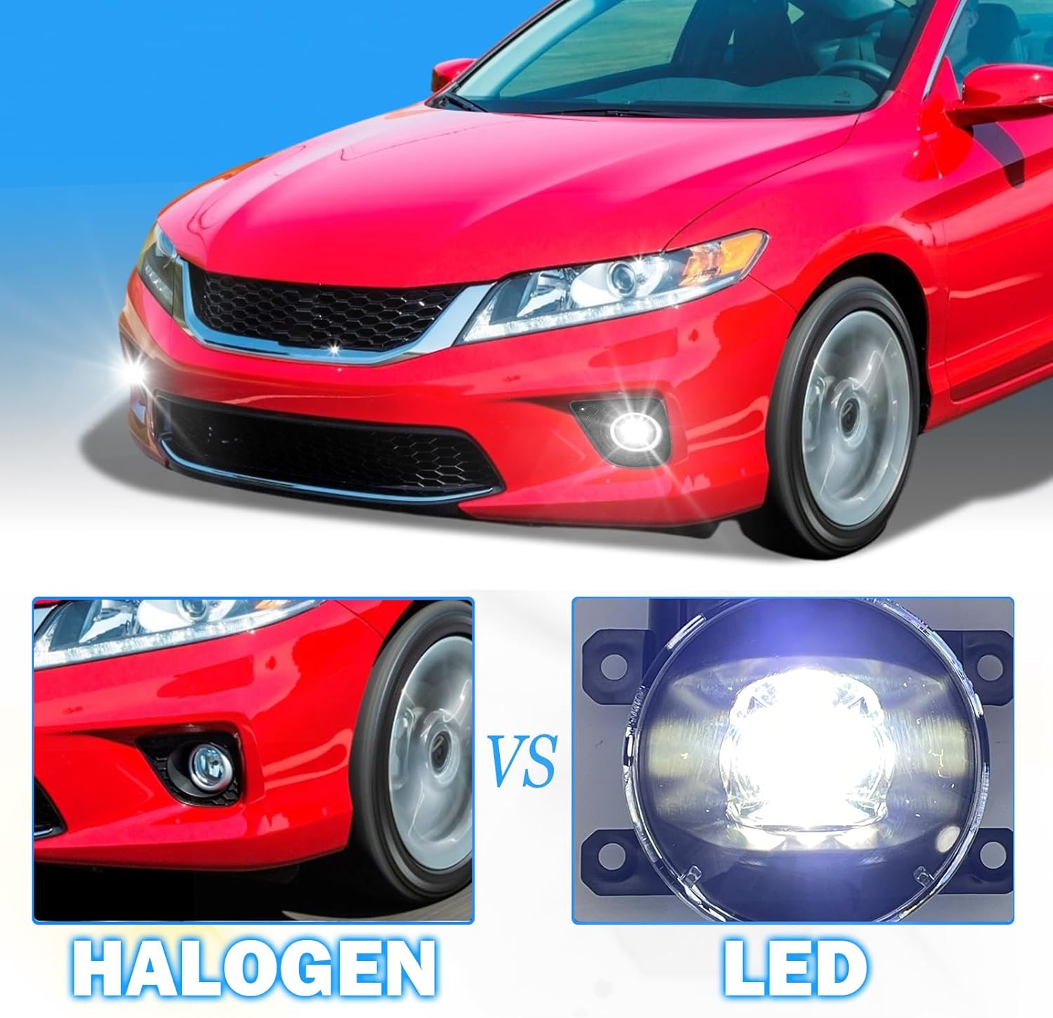 OKSIWA LED Fog Lights Assembly Compatible With 2013 2014 2015 Honda Accord Coupe Front Bumper Driving Fog Lamp Kits Fog Light Driver & Passenger Side-4