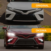 OKSIWA LED Fog Light with White DRL for 2018-2020 Toyota Camry SE/XSE/TRD,with Amber Turn Signal light,Front Bumper Fog Lamp Replacement Kit,Including Wiring Harness,switch