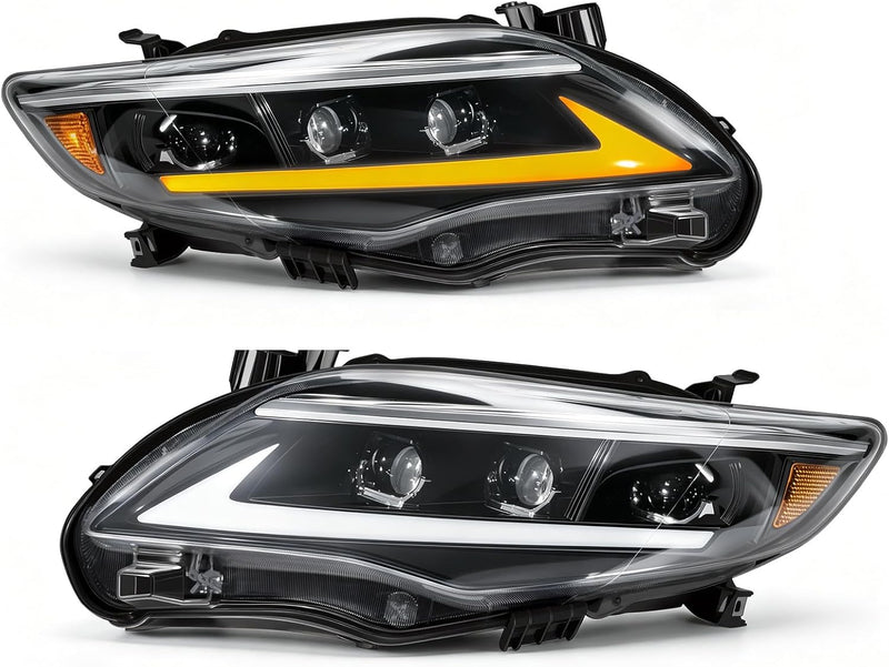 LED Projector Headlights with Startup Animation & Sequential Turn Signal for 2011-2013 Toyota Corolla DRL High Low Beam Clear Lens Waterproof Plug & Play 1 Pair-7