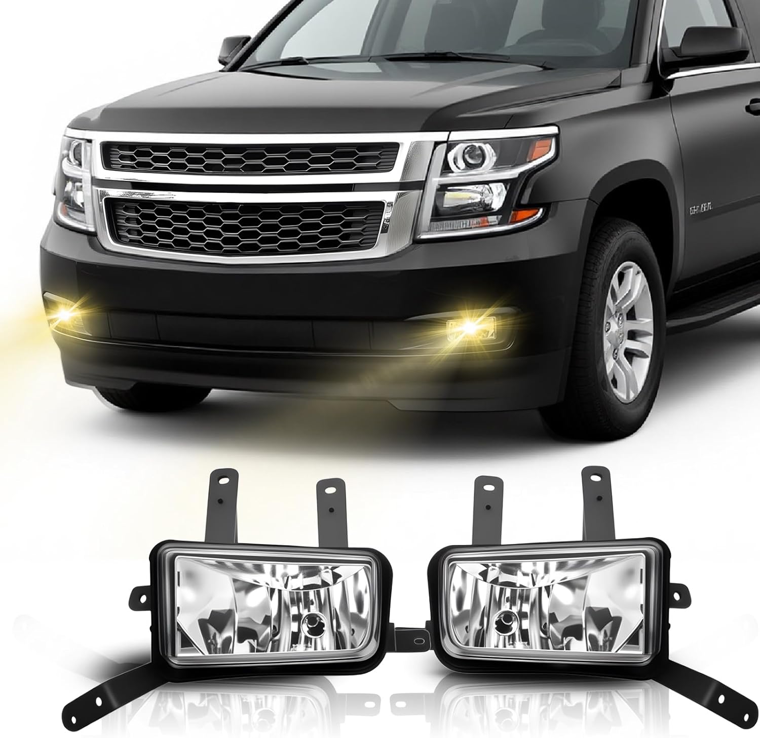 DOT Approved Halogen Fog Lights for 2015-2020 Chevy Suburban Tahoe & GMC Yukon/Yukon XL Plug & Play-1