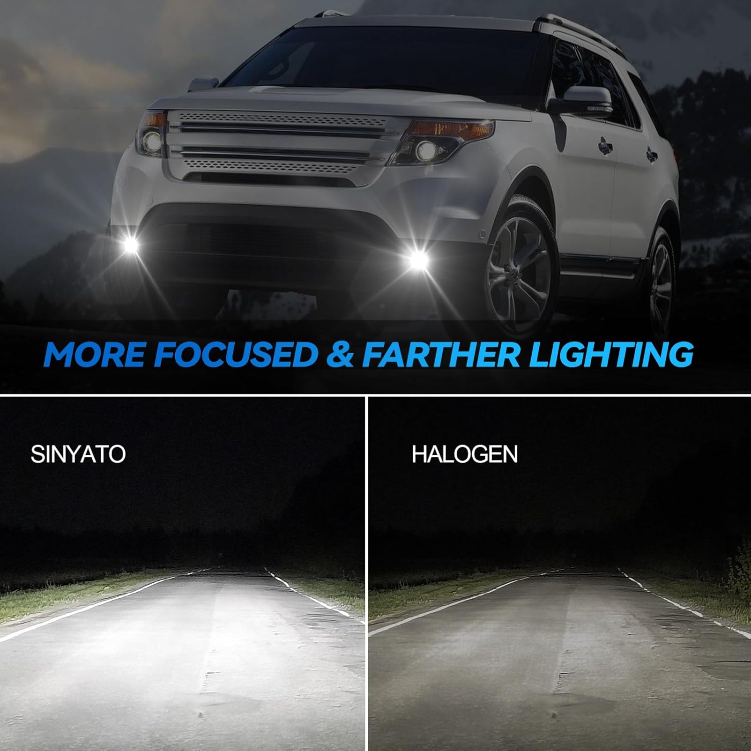 OKSIWA LED Fog Lights Assembly Compatible with 2013 2014 2015 Ford Explorer, Front Driving Fog Lamps Clear Lens Replacement Kit, DOT Certified - 1 Pair