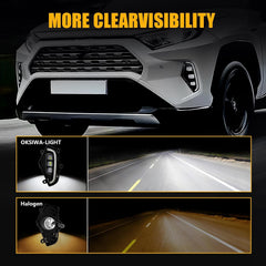 3-Color LED Fog Lights with White/Amber/Blue DRL for 2019-2025 Toyota RAV4 w/ Bezel & Harness Plug & Play-6