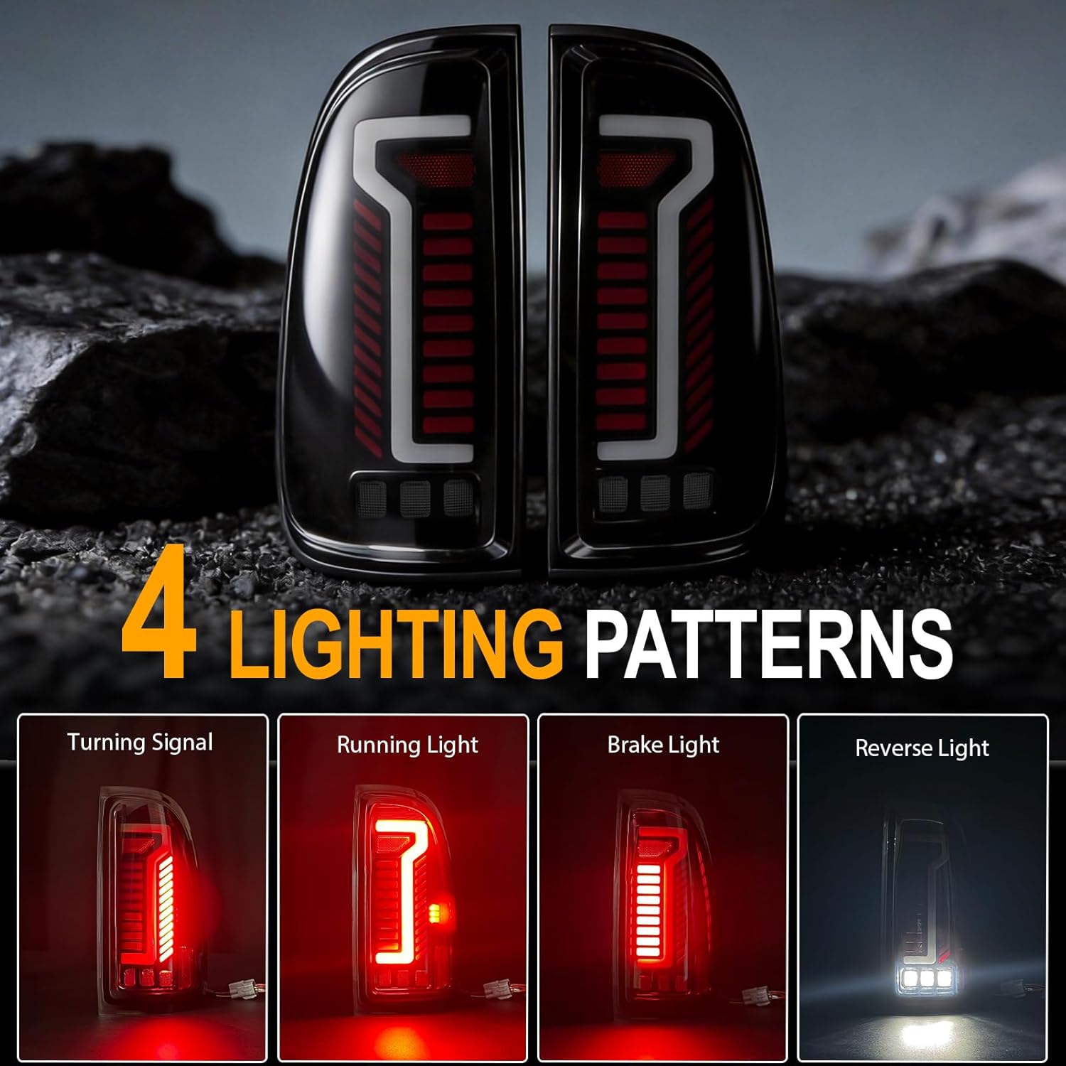 OKSIWA Sequential Full Led tail lights Fit for 2000-2006 Toyota Tundra Regular & Access Cab Starting Animated, Dynamic Turn Signal,Brake Light, Reverse Light Rear Light Assembly Replacement, Smoked