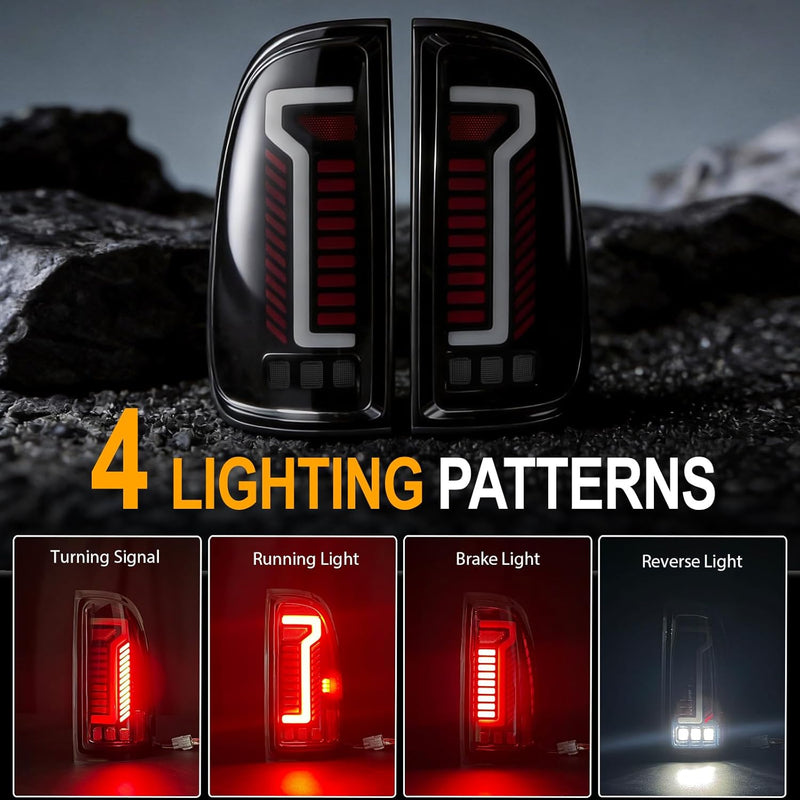 OKSIWA Sequential Full Led tail lights Fit for 2000-2006 Toyota Tundra Regular & Access Cab Starting Animated, Dynamic Turn Signal,Brake Light, Reverse Light Rear Light Assembly Replacement, Smoked-2