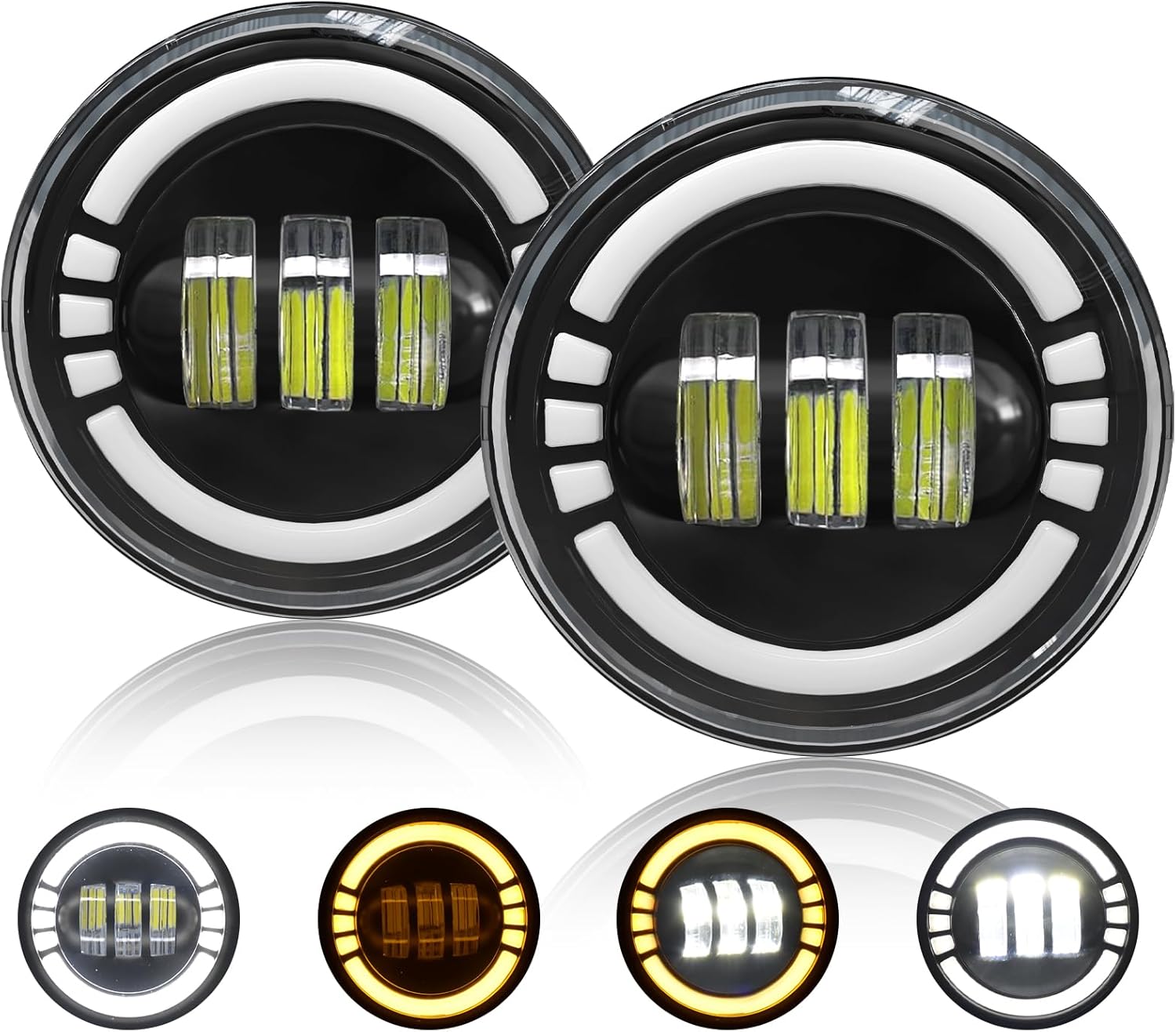 OKSIWA LED Fog Lights Assembly compatible with Toyota 2005-2011 Tacoma,2007-2013 Tundra,2004-2006 Solara,2008-2015 Sequoia Clear Lens【DRL+Turn signal】 1Pair Upgraded Modified Lamps