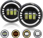 OKSIWA LED Fog Lights Assembly compatible with Toyota 2005-2011 Tacoma,2007-2013 Tundra,2004-2006 Solara,2008-2015 Sequoia Clear Lens【DRL+Turn signal】 1Pair Upgraded Modified Lamps