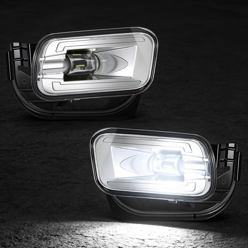 OKSIWA Full LED Fog Lights with Lens Fit for 2009-2012 Dodge Ram 1500,2010-2018 Ram 2500 3500 Pickup Truck Fog Light Assembly, Upgrade and Modified Direct Replacement Len Fog Lamps 1 Pair, Chrome-2