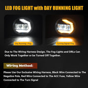 OKSIWA LED Fog Lights with DRL for 2004-2005 Toyota Rav4,2005-2007 Toyota Avalon,2006-2009 Toyota 4 Runner,2005-2006 Lexus ES330,Front Bumper Fog Lamps with Wiring Harness, Clear Lens