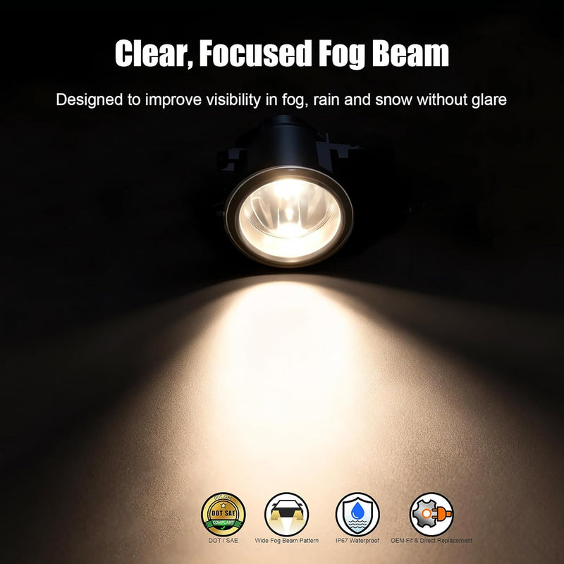 DOT Approved Fog Light for 2011–2014 Ford Explorer, 2008–2014 Ford Focus & 2006–2014 Ford Mustang, 1 Pair-2
