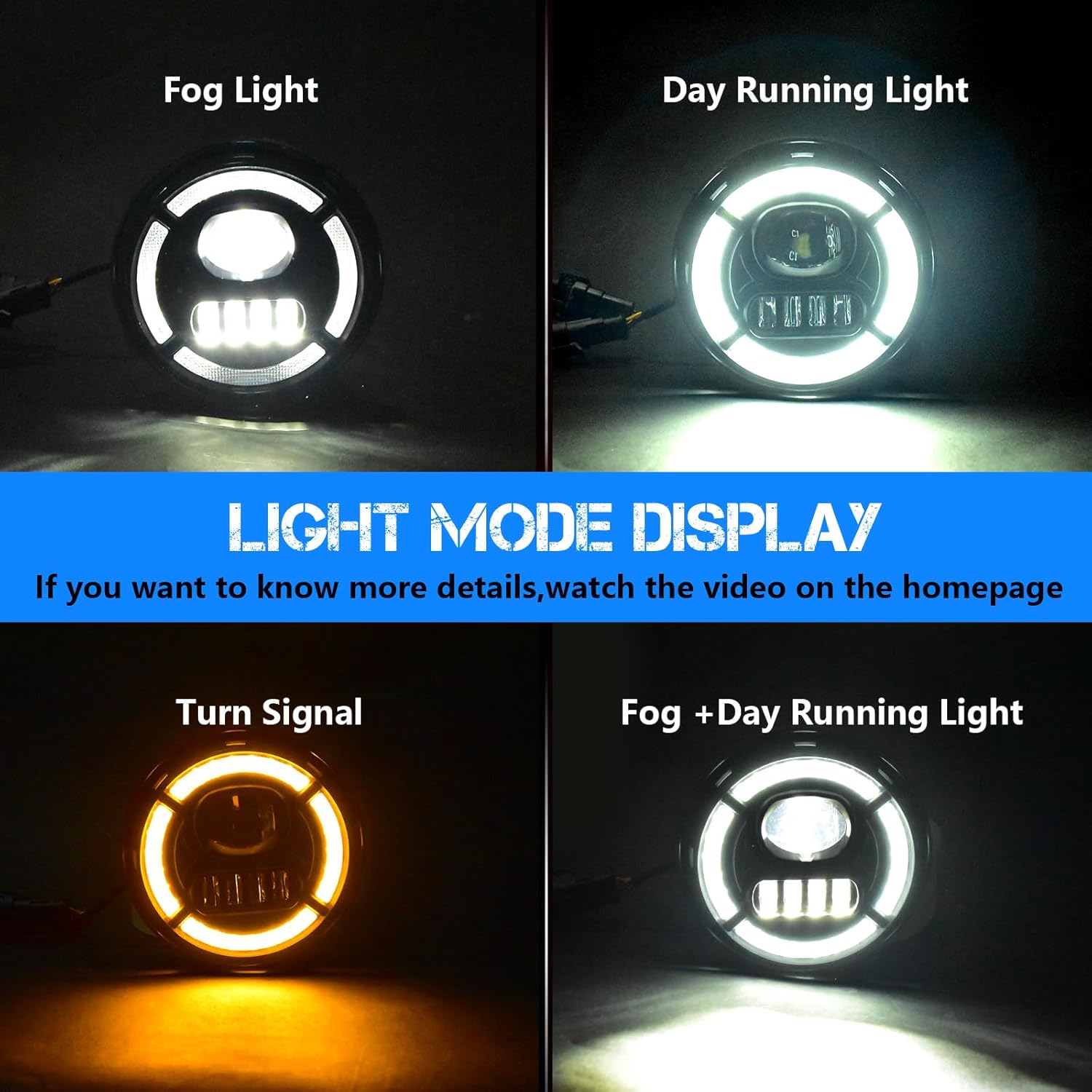 DOT Approved LED Fog Light with DRL & Amber Turn Signal for 2007-2013 GMC Sierra 1500 & 2007-2014 Sierra 2500 3500HD Plug & Play