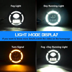 DOT Approved LED Fog Light with DRL & Amber Turn Signal for 2007-2013 GMC Sierra 1500 & 2007-2014 Sierra 2500 3500HD Plug & Play-2