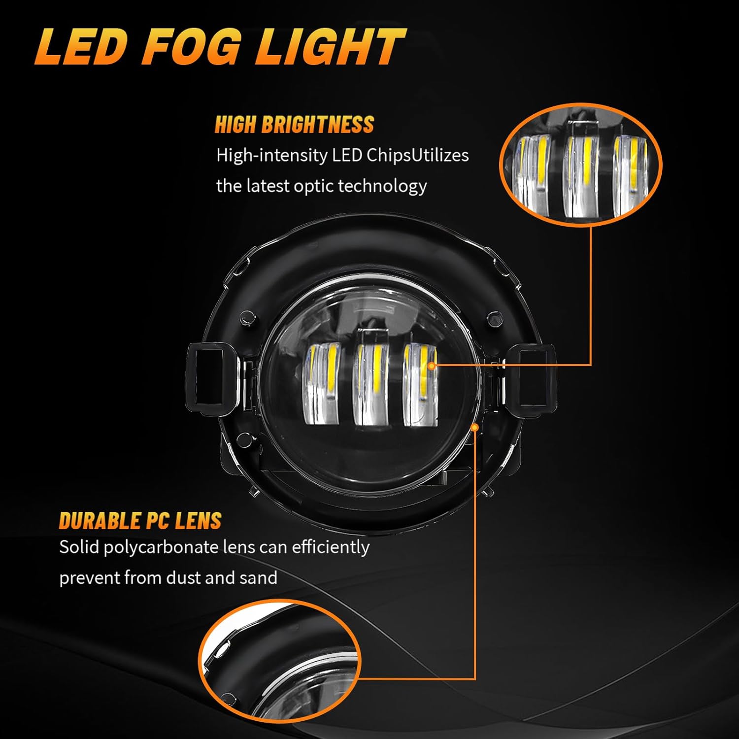 OKSIWA LED Fog Lights,Compatible with 2010-2017 Nissan Frontier,2005-2015 Xterra, Driving Fog Lamps Replacement with Wiring Harness, Switch Kit (Only fit for Plastic Bumper)-5