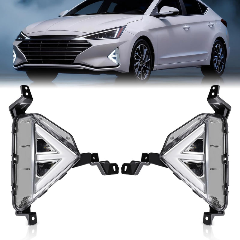 OKSIWA LED Fog Light with DRL for 2019–2020 Hyundai Elantra, Front Bumper Fog Lamp Assembly,Amber Turn Signal,Waterproof Design, Includes DRL Wiring Harness Visit the OKSIWA Store-1