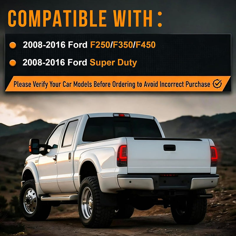 LED Tail Lights for 2008-2016 Ford F250/F350/F450 Super Duty,Clear Lens-3