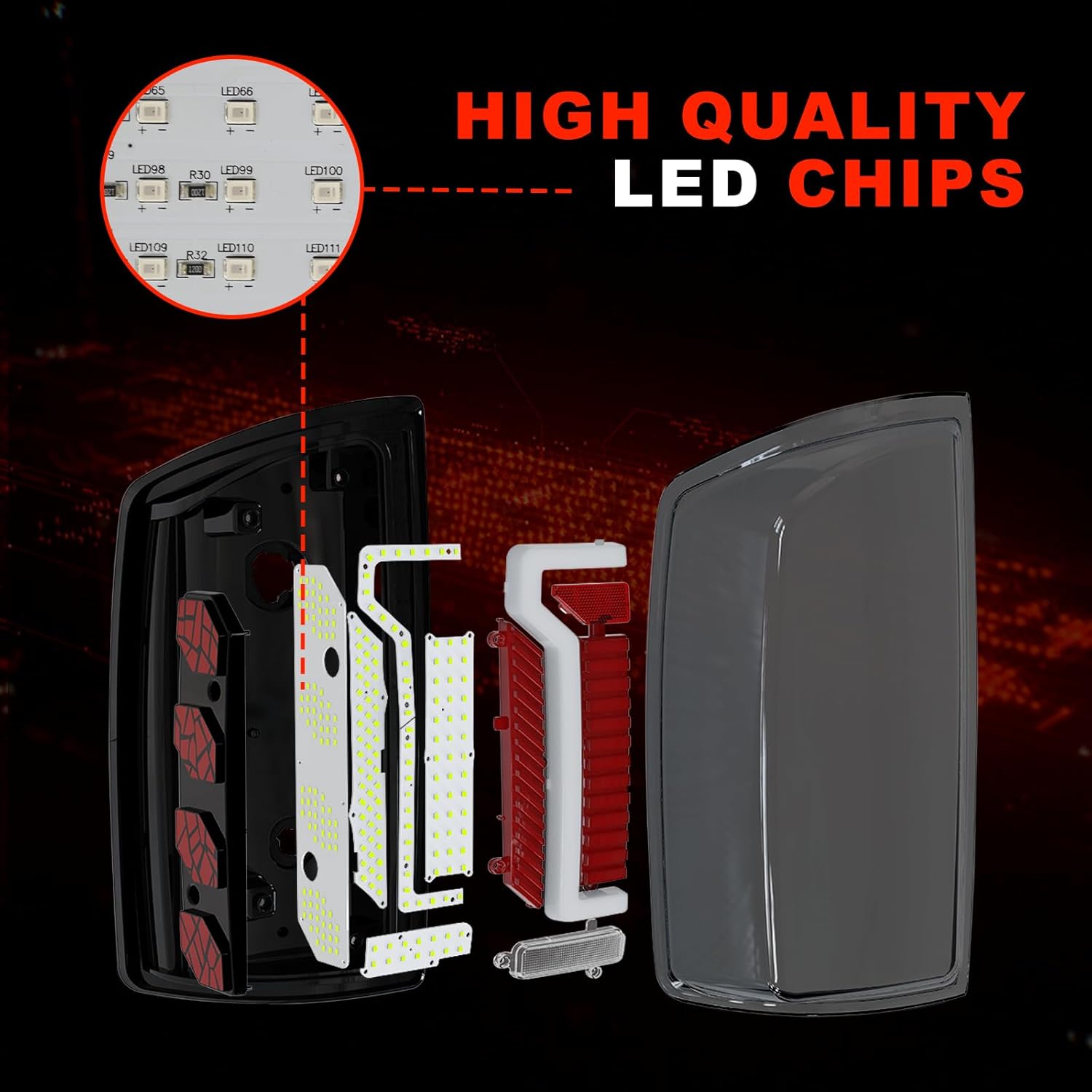 OKSIWA Sequential Full Led tail lights for 2007-2008 Dodge Ram 1500,2007-2009 Ram 2500 3500 Starting Animated Rear Light Assembly, Dynamic Turn Signal,Brake Light,Reverse Light Smoked-5