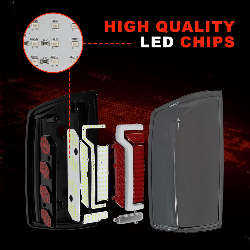 OKSIWA Sequential Full Led tail lights for 2007-2008 Dodge Ram 1500,2007-2009 Ram 2500 3500 Starting Animated Rear Light Assembly, Dynamic Turn Signal,Brake Light,Reverse Light Smoked-5