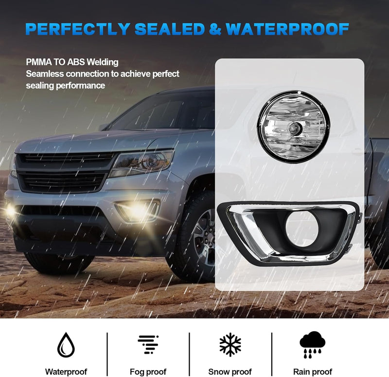 OKSIWA Fog Lights Compatible with 2015 2016 2017 2018 2019 Chevy Colorado with H16 12V 19W Driving Fog Lights Lamps-5