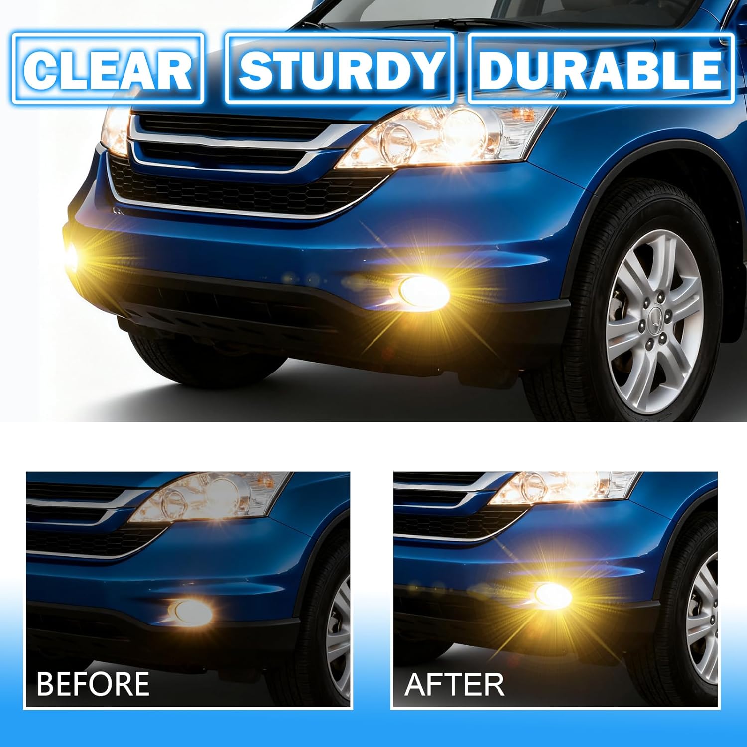 OKSIWA Driving Fog Lights Lamps Compatible With 2007 2008 2009 Honda CRV Front Bumper Lamps with H11 12V 55W Halogen Bulbs & Switch and Wiring Kit (Clear Lens)-6