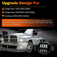 OKSIWA LED Fog Lights for 2002-2008 Dodge Ram 1500, 2003-2009 Ram 2500 3500, 2004-2006 Durango Pickup, Led Fog Lamp Upgrade and Modified - 4 Oval-2