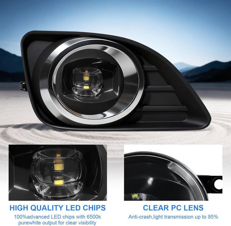 OKSIWA LED Fog lights Assembly For 2010-2011 Toyota Camry, Waterproof And Durable Fog Lights For Toyota Camry With Advanced Chip For Enhanced Visibility In All Weather (Left Driver and Right Passenger Side)-2