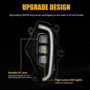 OKSIWA LED Fog Lights with 3 Colors DRL for Toyota Rav4 2019-2025, White LED Daytime Running light, Amber Turn Signal,Blue Lights for Nights, Fog Lamp Assembly kit with Bezel Wiring Harness