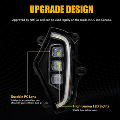 3-Color LED Fog Lights with White/Amber/Blue DRL for 2019-2025 Toyota RAV4 w/ Bezel & Harness Plug & Play-4