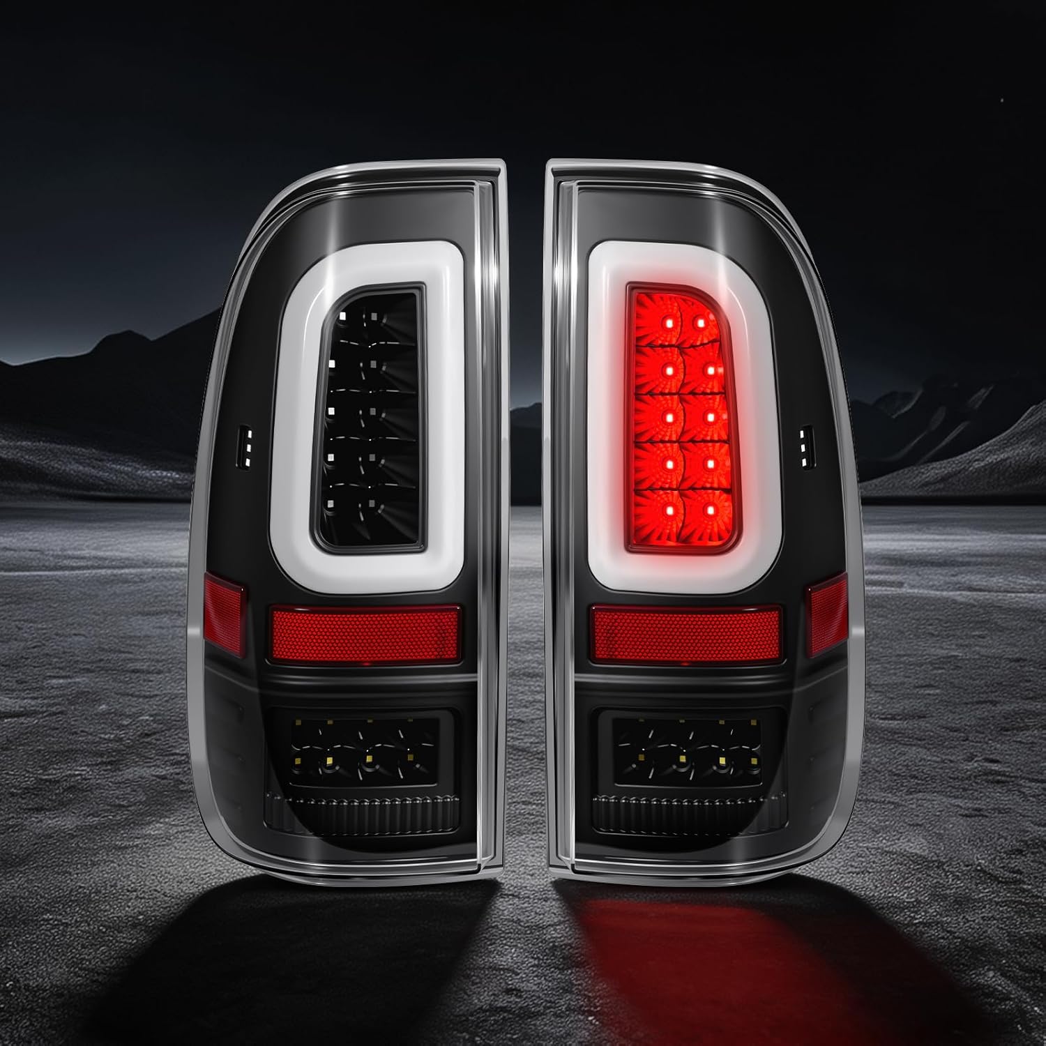 OKSIWA Clear Lens Full Led Tail Lights Fit for 2008-2016 Ford F250 F350 F450 Turn Signal,Brake Light,Reverse Light Rear Light Assembly Replacement-1