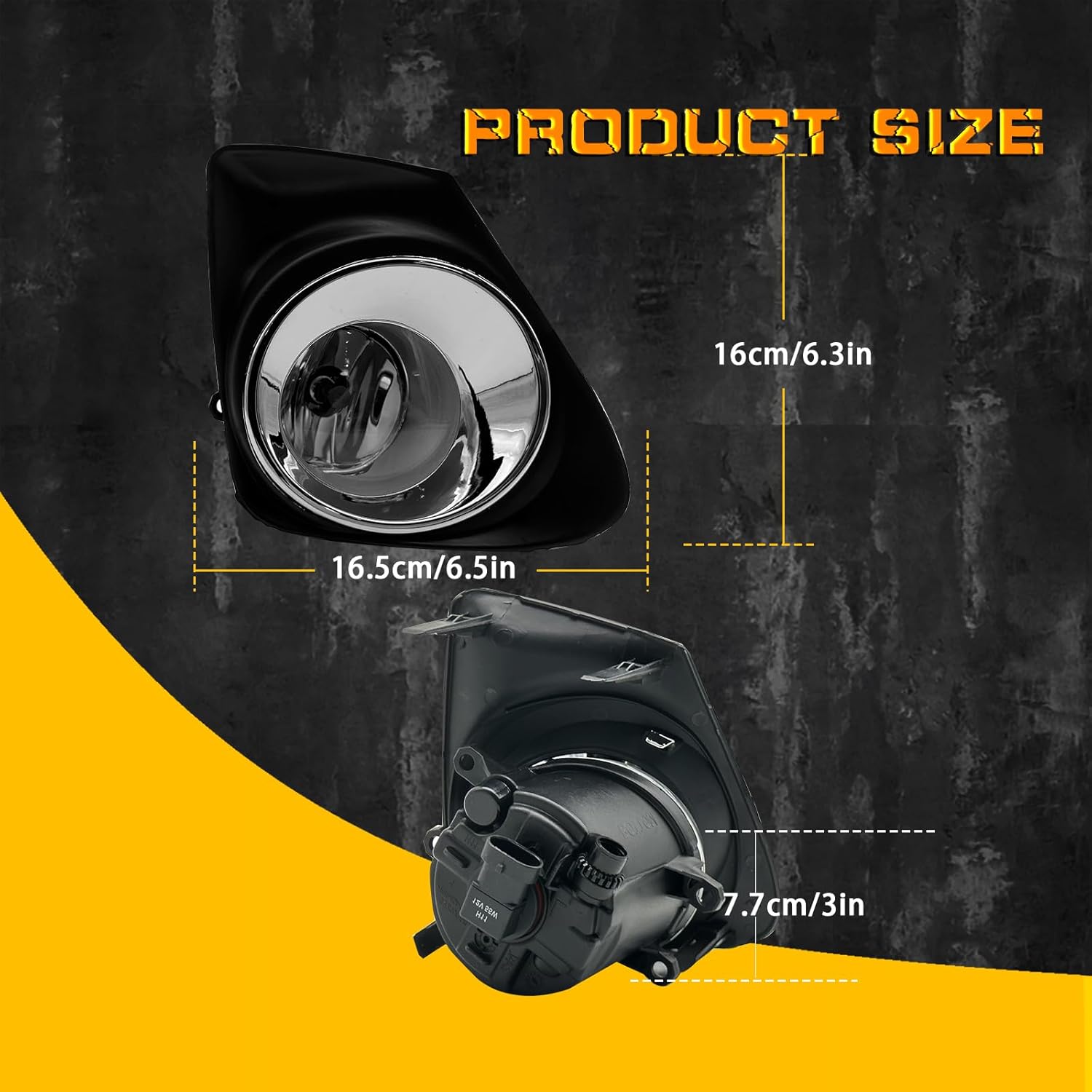 OKSIWA Fog Lights Fit For Corolla 2011 2012 2013 Fog Lamps Assembly 2PCS With Chrome Bezels Switch and Wiring Kit-5