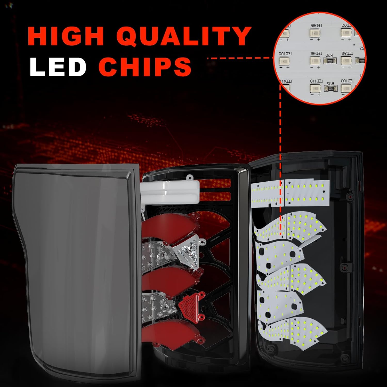 OKSIWA Sequential Full Led tail lights for 2015-2020 Ford F150 Starting Animated, Dynamic Turn Signal,Brake Light,Reverse Light Smoked Rear Light Assembly