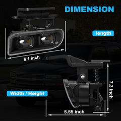 OKSIWA Fog Lights Replacement for 1999-2002 Chevy Silverado 1500/2500/3500 - Direct Fit Front Bumper Fog Lamp Assembly Pair (Left+Right) - Durable ABS Housing, Weather Resistant-6