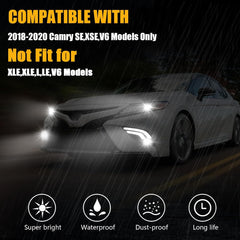 OKSIWA LED Fog Light with White DRL for 2018-2020 Toyota Camry SE/XSE/TRD,with Amber Turn Signal light,Front Bumper Fog Lamp Replacement Kit,Including Wiring Harness,switch-3