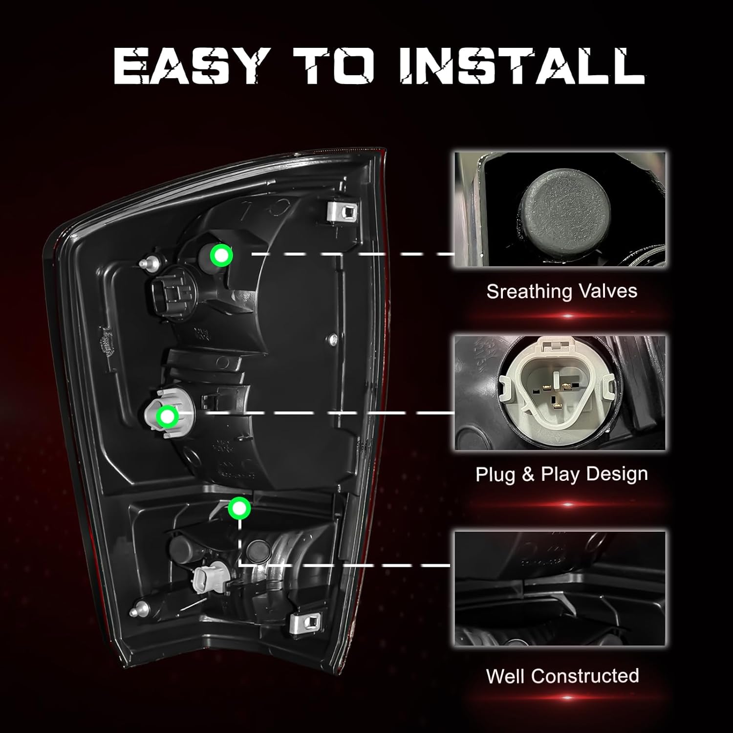 OKSIWA Tail Light Housing for 2016-2023 Toyota Tacoma,Passenger Side Rear Tail light Replacement - Right Tail Lamp