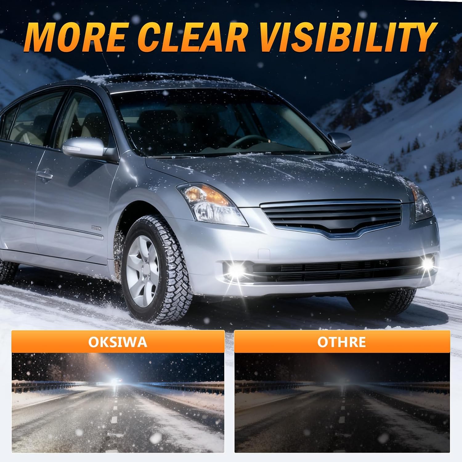 OKSIWA LED Fog Lights, Compatible with Nissan Altima Sedan 2007 2008 2009, Front Bumer Driving Light Fog Lamp Assembly Kit with Wiring Harness, Switch,Plug and Play-3