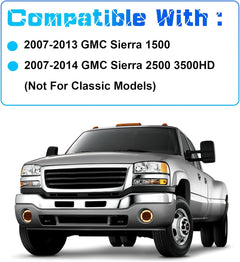 DOT Approved LED Fog Light with DRL & Amber Turn Signal for 2007-2013 GMC Sierra 1500 & 2007-2014 Sierra 2500 3500HD Plug & Play-3