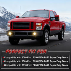 OKSIWA Fog Lights Compatible with 2008-2010 Ford F250 F350 F450 Super Duty Truck, Front Driving Lamps Clear Lens Assembly Replacement, DOT Approved (1 Pair Halogen Lamp)-2