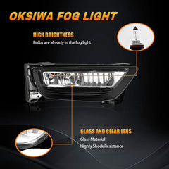 OKSIWA Halogen Fog Light for 2013-2015 Honda Accord Sedan 4 Door,1 Pair Upgrade Fog Lamps Assembly Replacement, Front Bumper Driving Light Kit-5