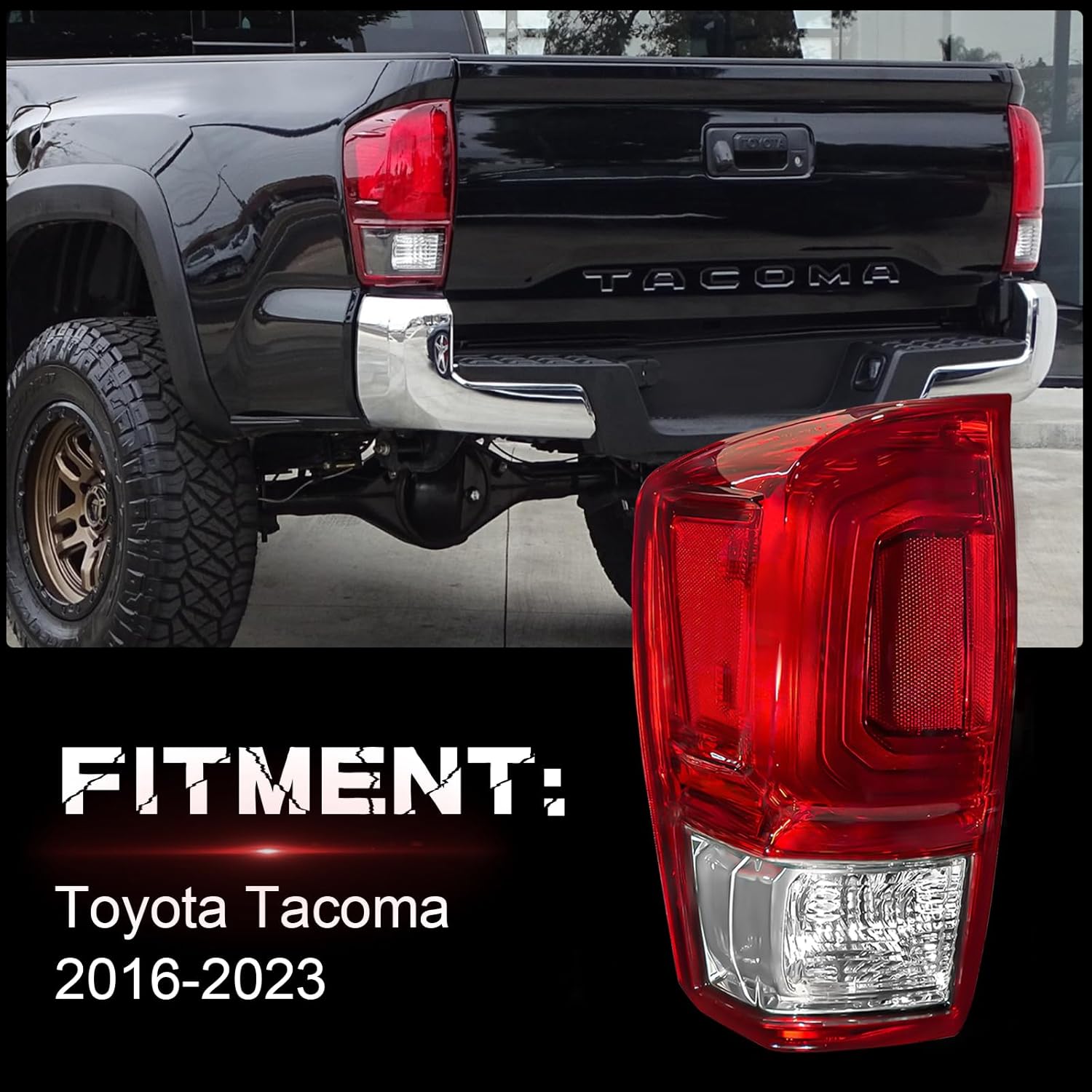 OKSIWA Tail Light Housing for 2016-2023 Toyota Tacoma, Driver Side Rear Tail Light Replacement - Left Tail Lamp-2