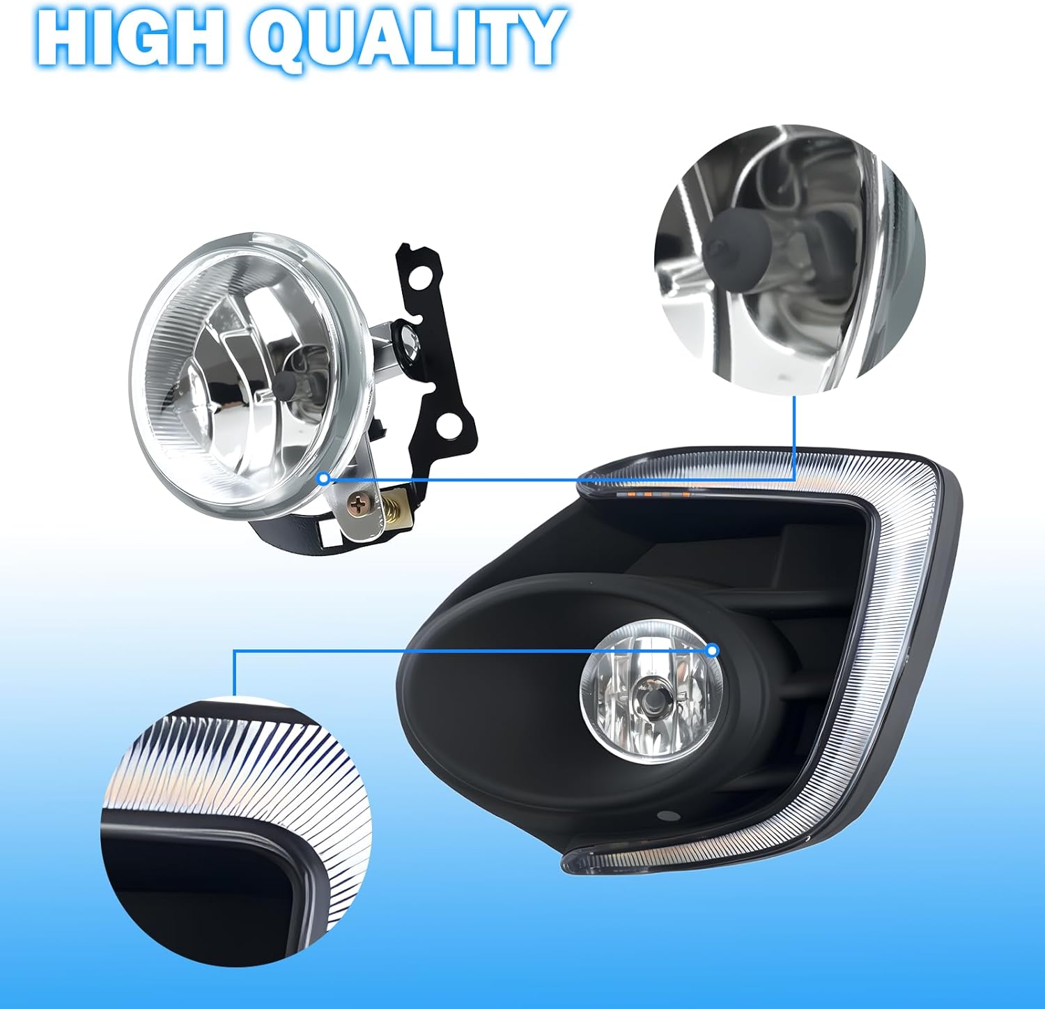 OKSIWA Fog Lights Compatible with 2016 2017 Mitsubishi Lancer 1 Pair Front Bumper Driving Fog Lamps- Clear Lens-6
