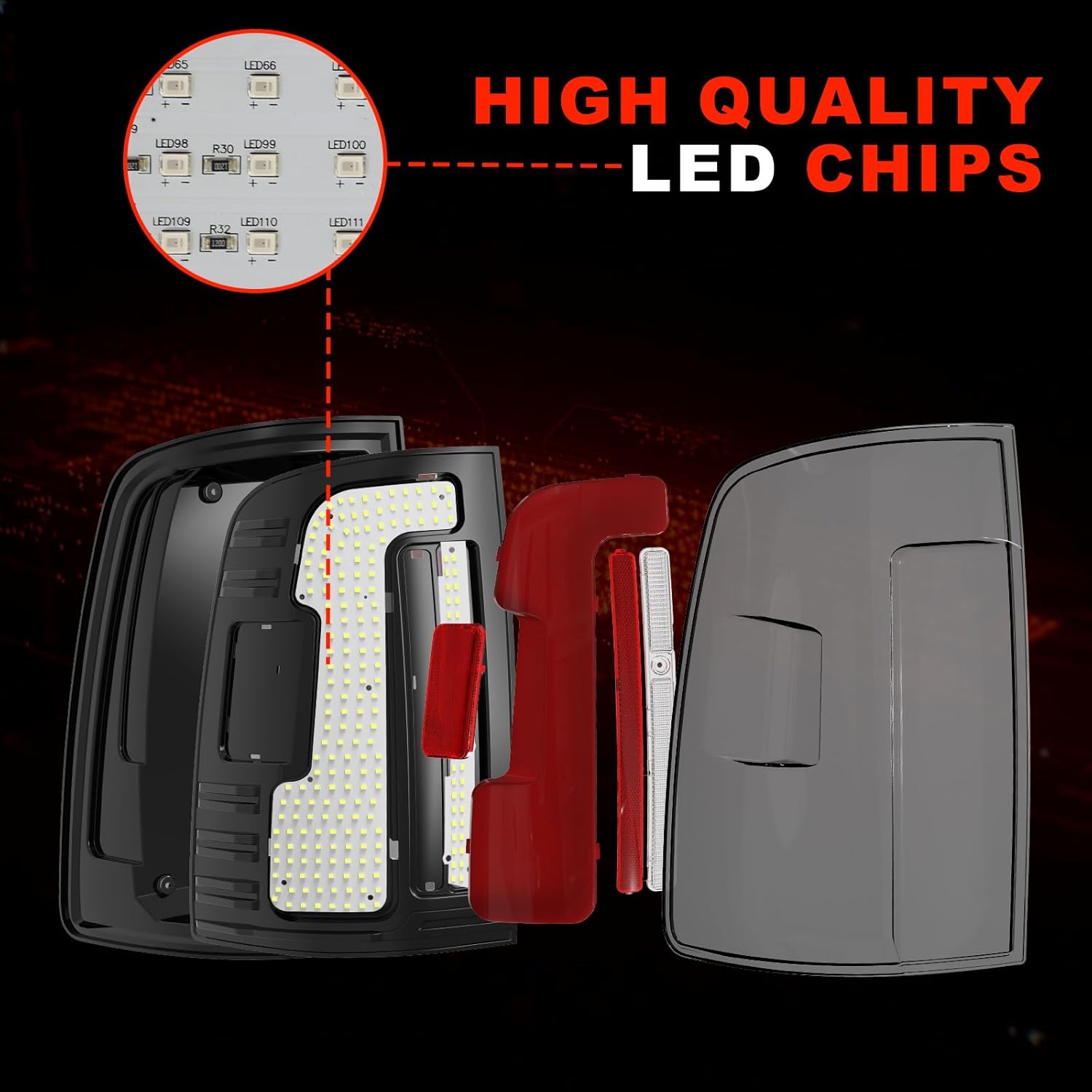 OKSIWA Sequential Full Led tail lights for 2009-2018 Dodge Ram (Not fit for 2014 Dodge Ram 1500) Starting Animated Rear Light Assembly,Brake Light,Reverse Light,Dynamic Turn Signal,Smoked-5