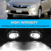OKSIWA LED Fog Lights-For 2012-2014 Toyota Camry(Not for SE Models), Fog Light Assembly Replacement,Include Switch, Wiring Harness,Plug and Play,Chorme Bezels