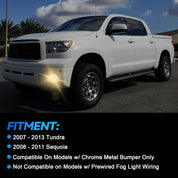 OKSIWA Fog Lights Compatible with Toyota Tundra 2007-2013, Front Driving Fog Lamp Assembly, Halogen Bulbs，OEM-Style Replacement, Clear Lens（1 Pair）