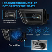 OKSIWA LED Fog Lights fit for Toyota 4Runner 2003 2004 2005, Front Driving Fog Lamps Assembly Replacement Kit (LED Fog Lights)