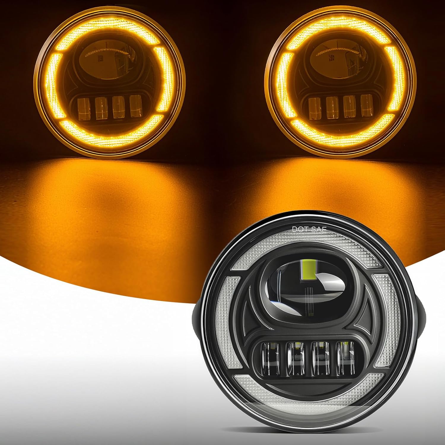 OKSIWA Led Fog Lights with DRL Comaptible with Ford Expedition 2007 2008 2009 2010 2011 2012 2013 2014, Compatible with 2008-2011 Ford Ranger, Upgrade and Modified 1 Pair Led Fog Lamp, Fog Light Assembly-1