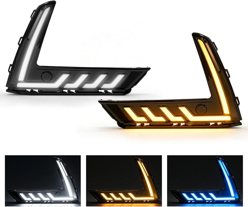 3-Color LED DRL with Startup Animation & Wiring Harness for 2023-2025 Honda CR-V White/Amber/Blue Plug & Play-8