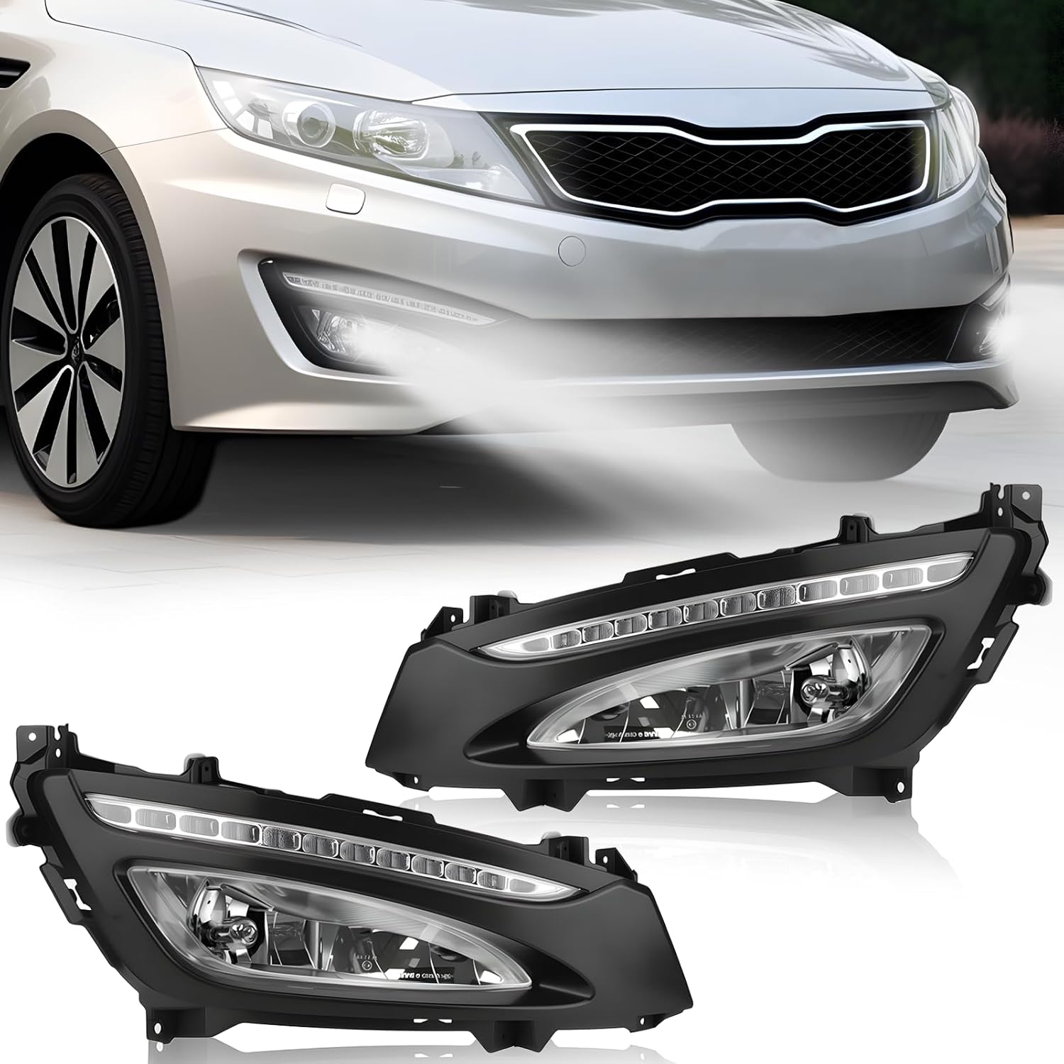 OKSIWA LED Fog Lights Compatible with Optime K5 2011 2012 2013,Fog Lamps Assemblies